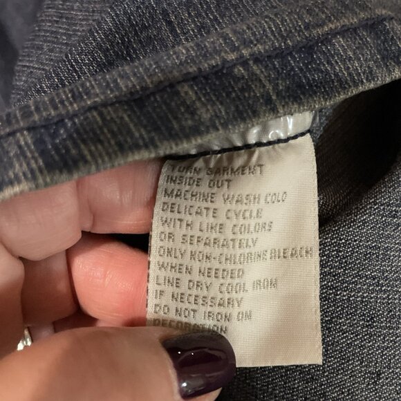 Erika Button Front Denim Shirt Women's PM Blue Embroidered Sequin Western Boho - Picture 8 of 8